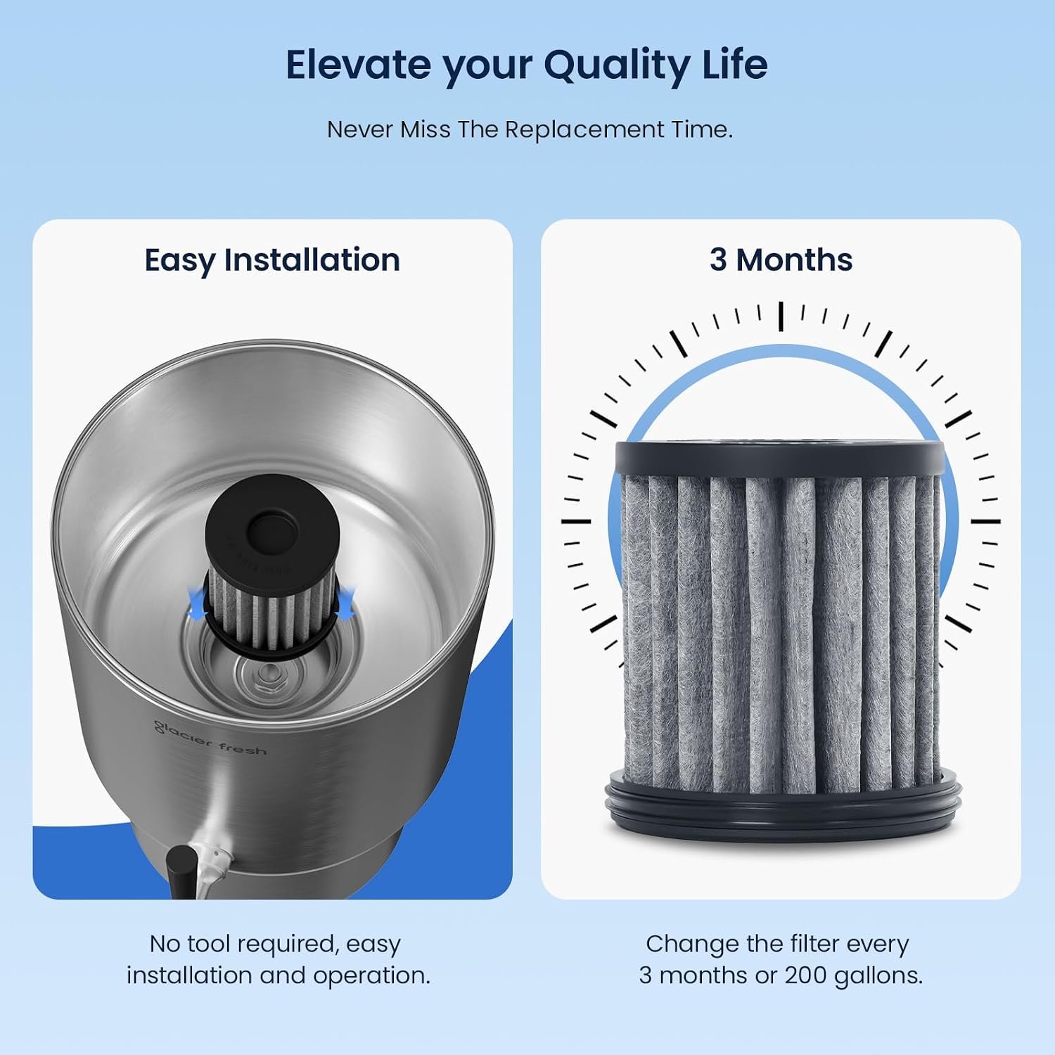 GLACIER FRESH PC04 Gravity-Fed Countertop Water Filtration System - Image 2