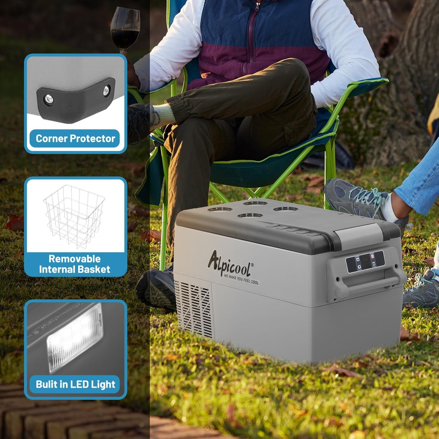 Alpicool CF55 Portable Freezer,12 Volt Refrigerator, 52 Quart (49.4 Liter) Fast Cooling 12V Car Fridge Freezer -4℉~68℉, Car Cooler, 12/24V DC and 100-240V AC for Outdoor, Camping, RV, Truck - Image 4