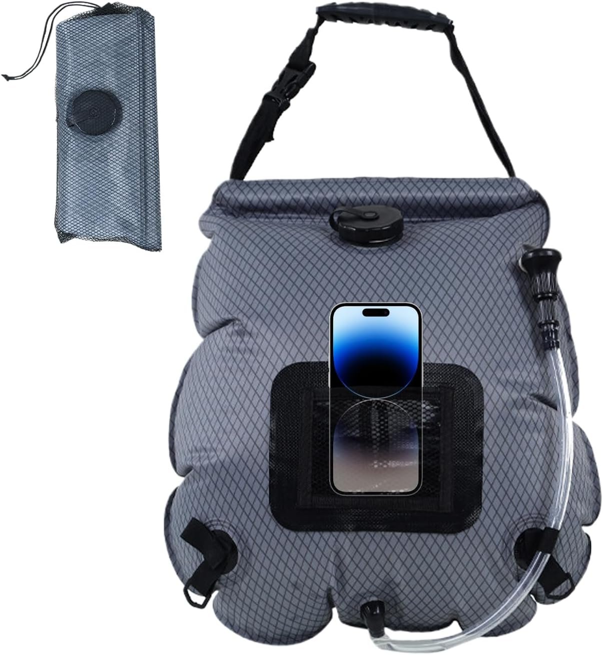 Solar Camping Shower Bag,5 Gal/20L Sun Shower Heating Bag,Leak-Proof Design,On-Off Switchable Head,Suitable for Camping, Hiking, Travel,Beach Swimming - Image 2