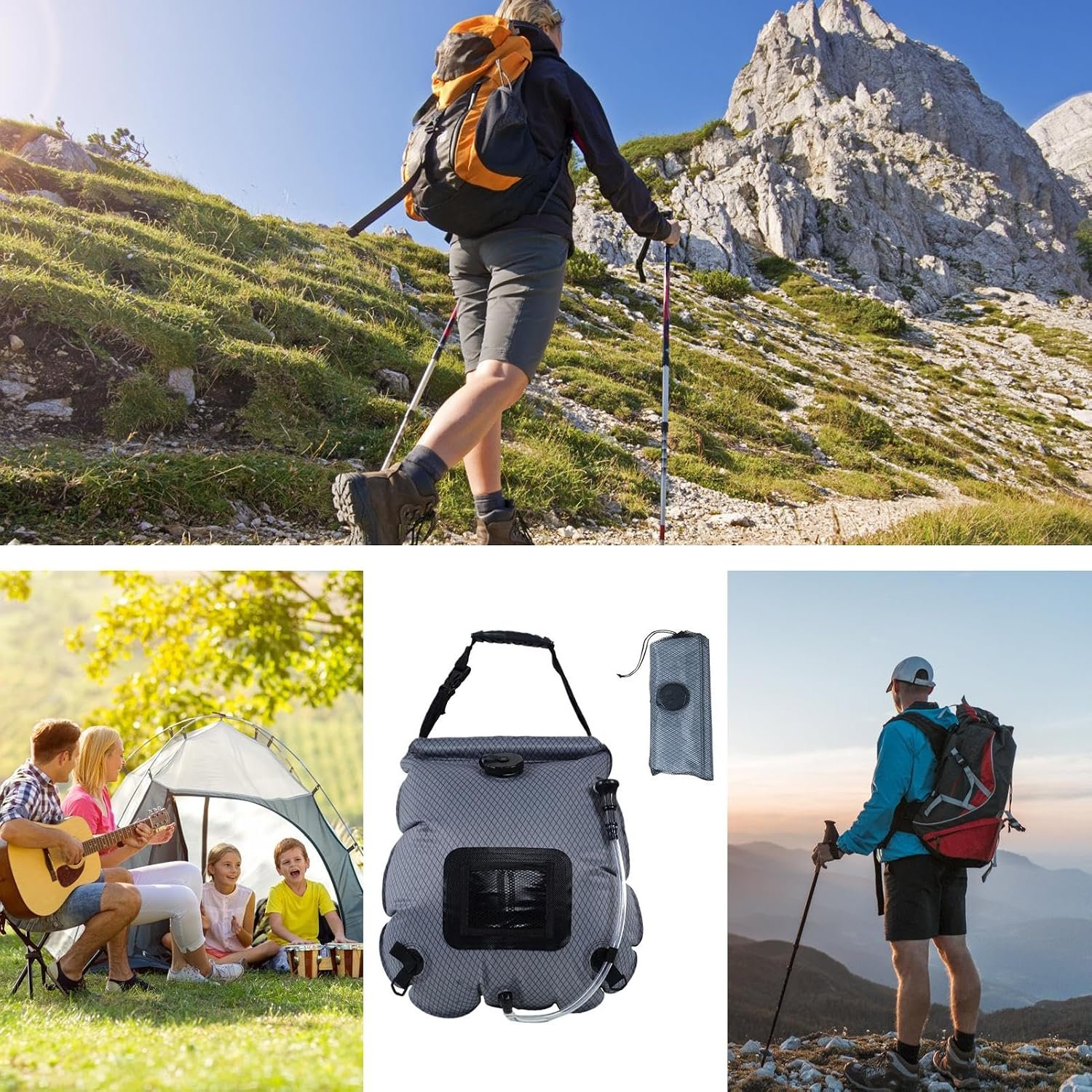 Solar Camping Shower Bag,5 Gal/20L Sun Shower Heating Bag,Leak-Proof Design,On-Off Switchable Head,Suitable for Camping, Hiking, Travel,Beach Swimming - Image 7