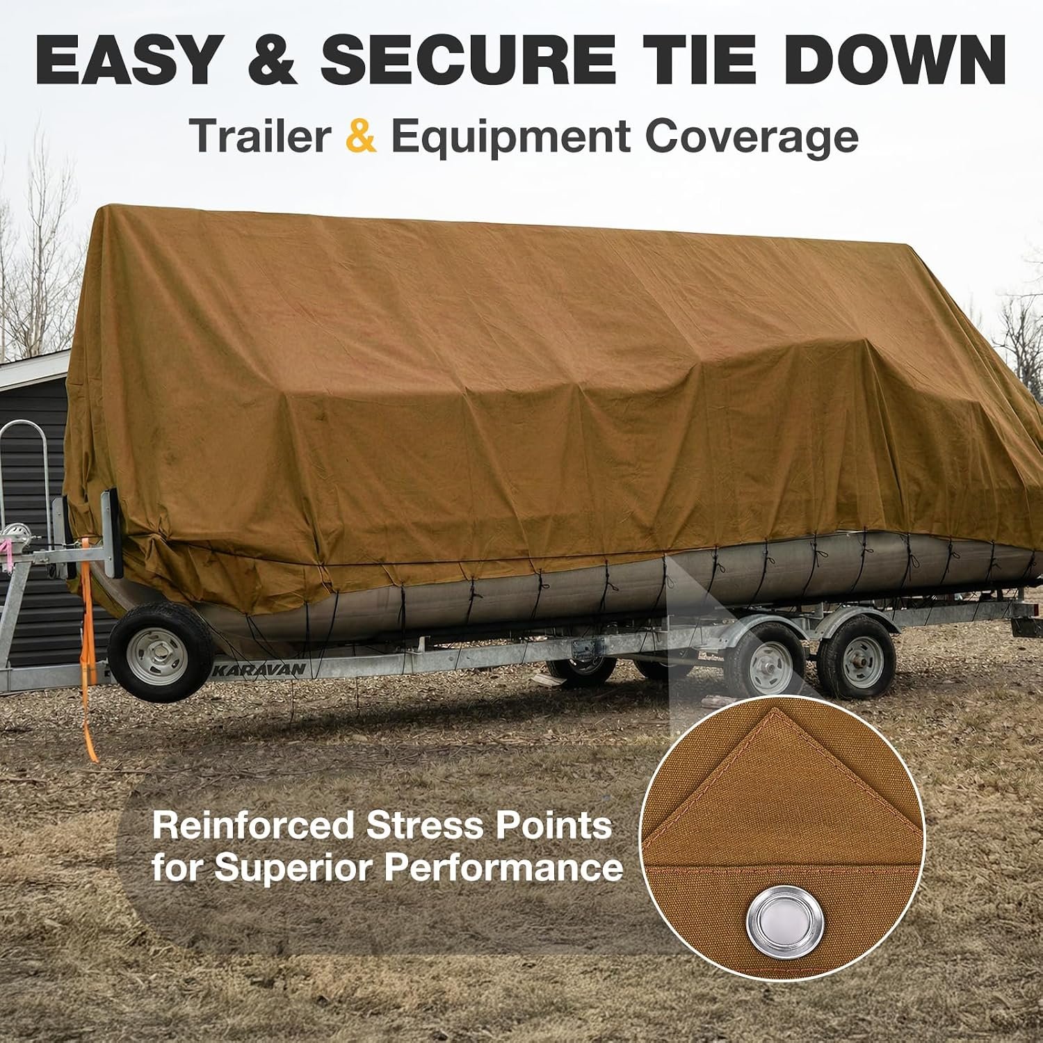 Winpull Heavy Duty Canvas Tarp 10x12 ft, 12oz (350 GSM) Polyester Canvas Water-Resistant Tarp with Rustproof Grommets, Tear-Resistant Outdoor Cover for Wood Piles, Camping, Trailer & Equipment - Image 7