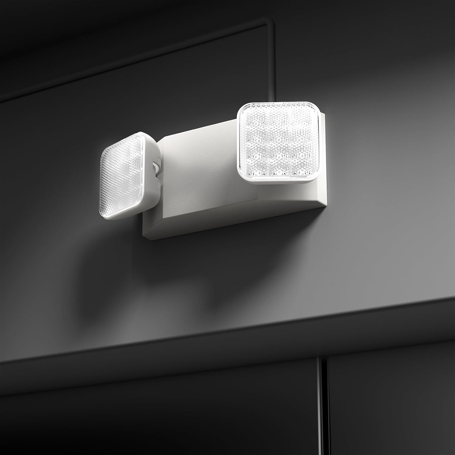 1 Pack LED Emergency Lights for Business, with Battery Backup, Two Head Adjustable LED Emergency Square Lighting for Home, UL 924 Certified-Emergency Lighting Fixture. - Image 2