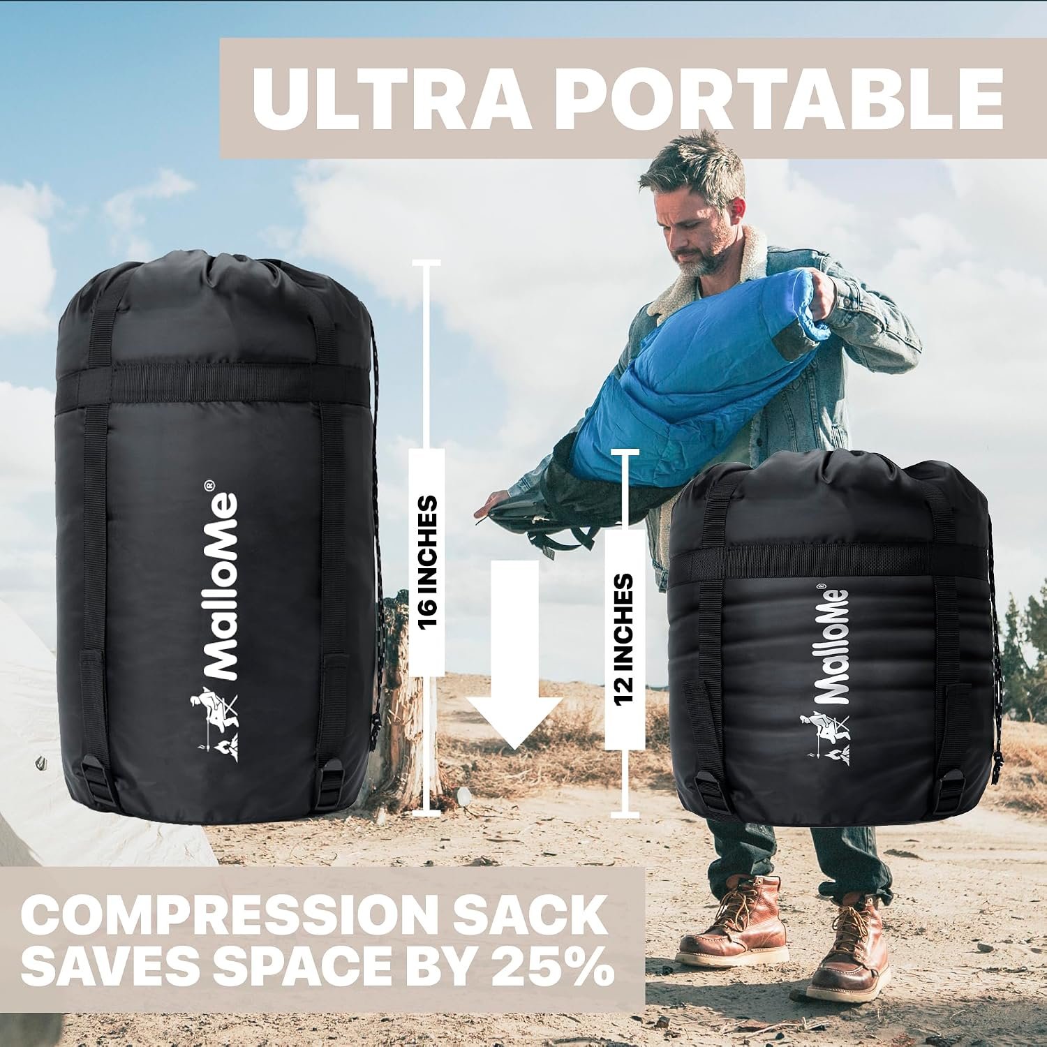 MalloMe Sleeping Bags for Adults Cold Weather & Warm - Backpacking Camping Sleeping Bag for Kids 10-12, Girls, Boys - Lightweight Compact Camping Essentials Gear Accessories Hiking Sleep Must Haves - Image 7