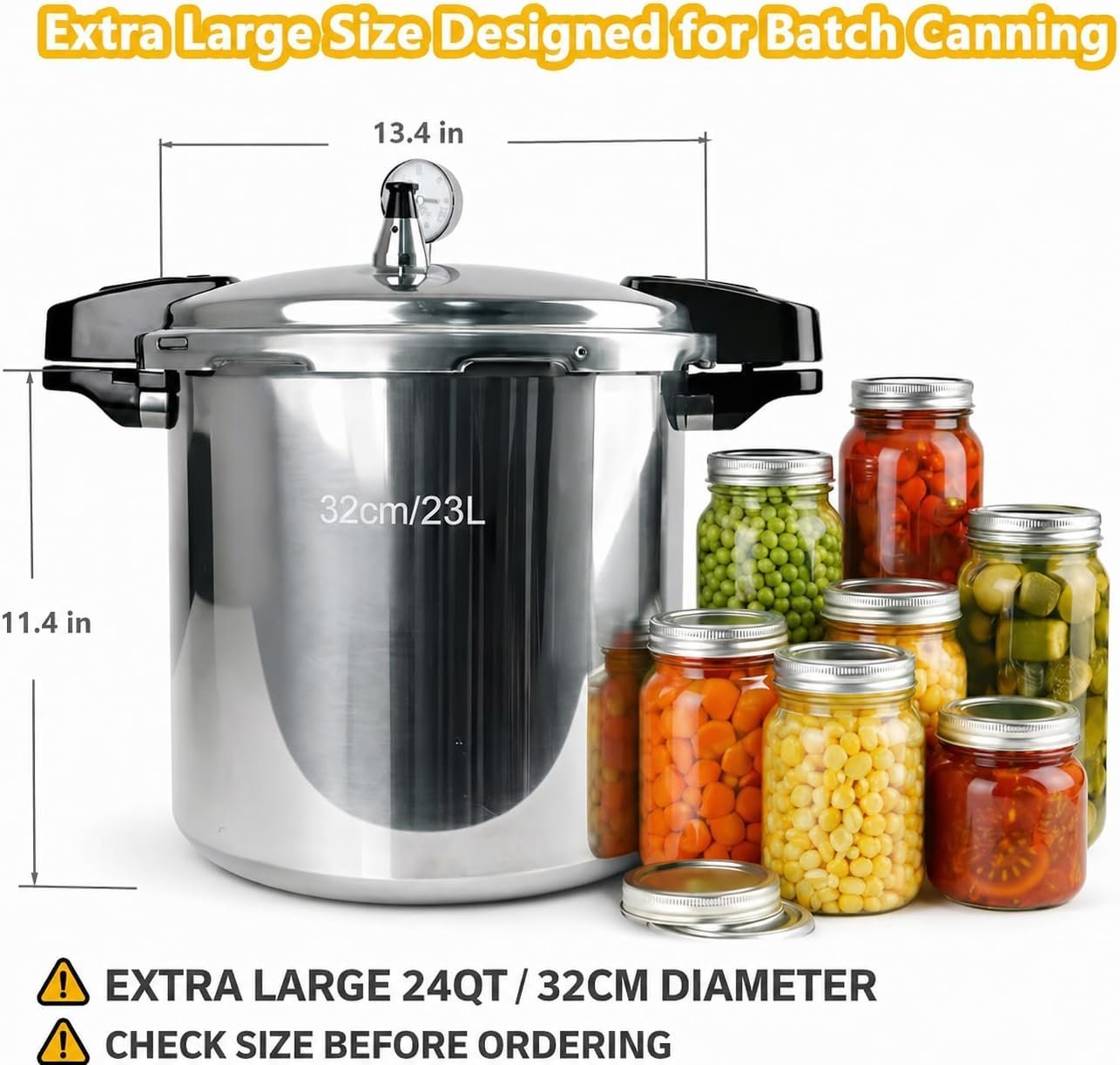 24qt pressure canner and canning pressure cooker with gauge,14.5PSI,practical 7pc Canning Supplies Starter Set,compatibility gas and induction cooktops, pressure cooker for canning (GREEN) - Image 2