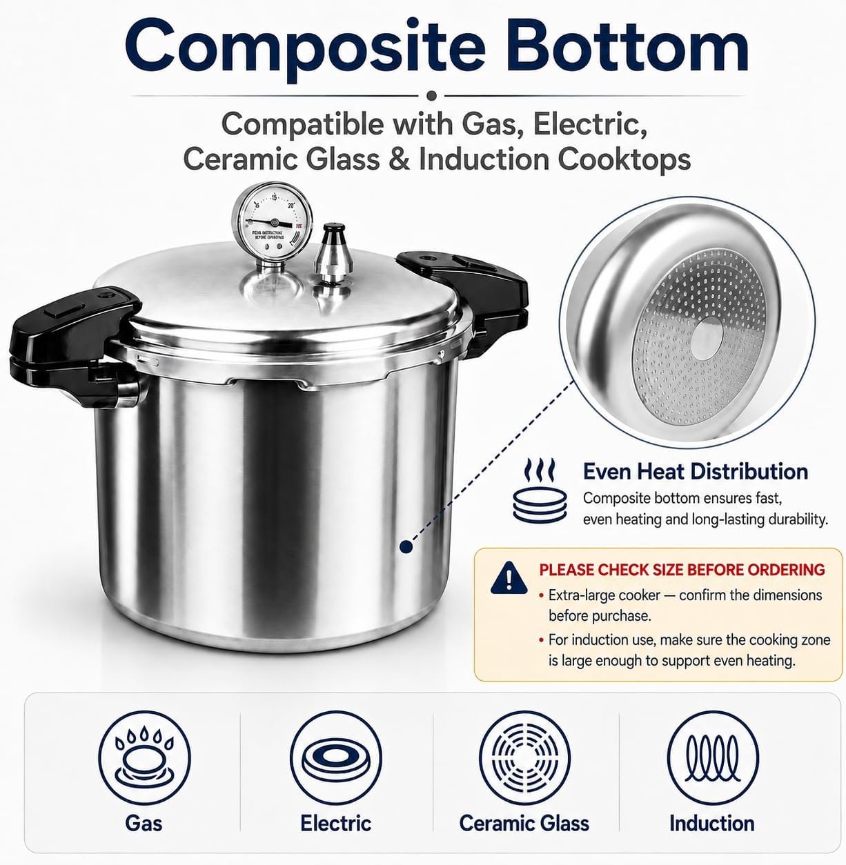 24qt pressure canner and canning pressure cooker with gauge,14.5PSI,practical 7pc Canning Supplies Starter Set,compatibility gas and induction cooktops, pressure cooker for canning (GREEN) - Image 6