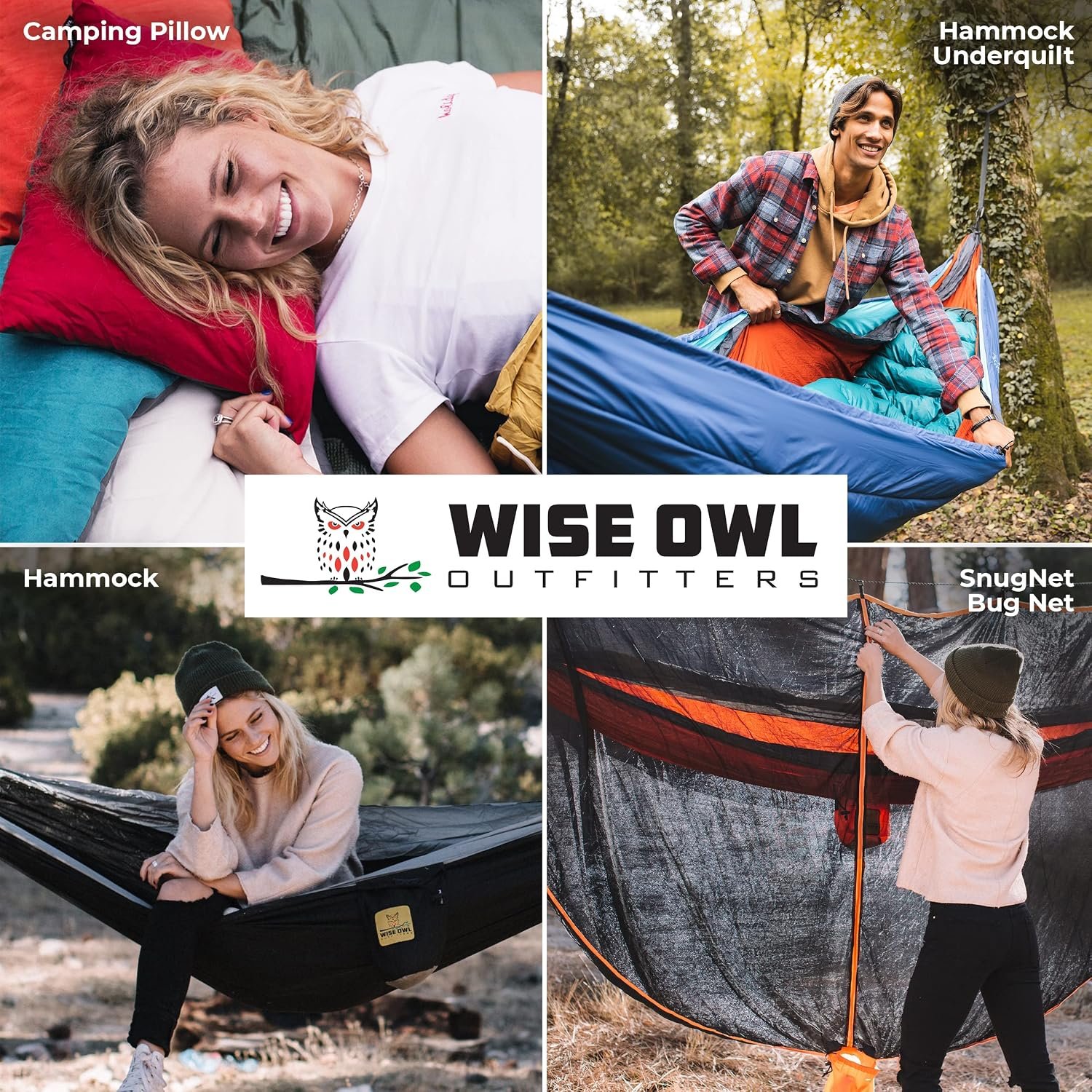 Wise Owl Outfitters Hammock for Camping Double Hammocks Gear for The Outdoors Backpacking Survival or Travel - Portable Lightweight Parachute Nylon DO Navy & Lt Blue - Image 7