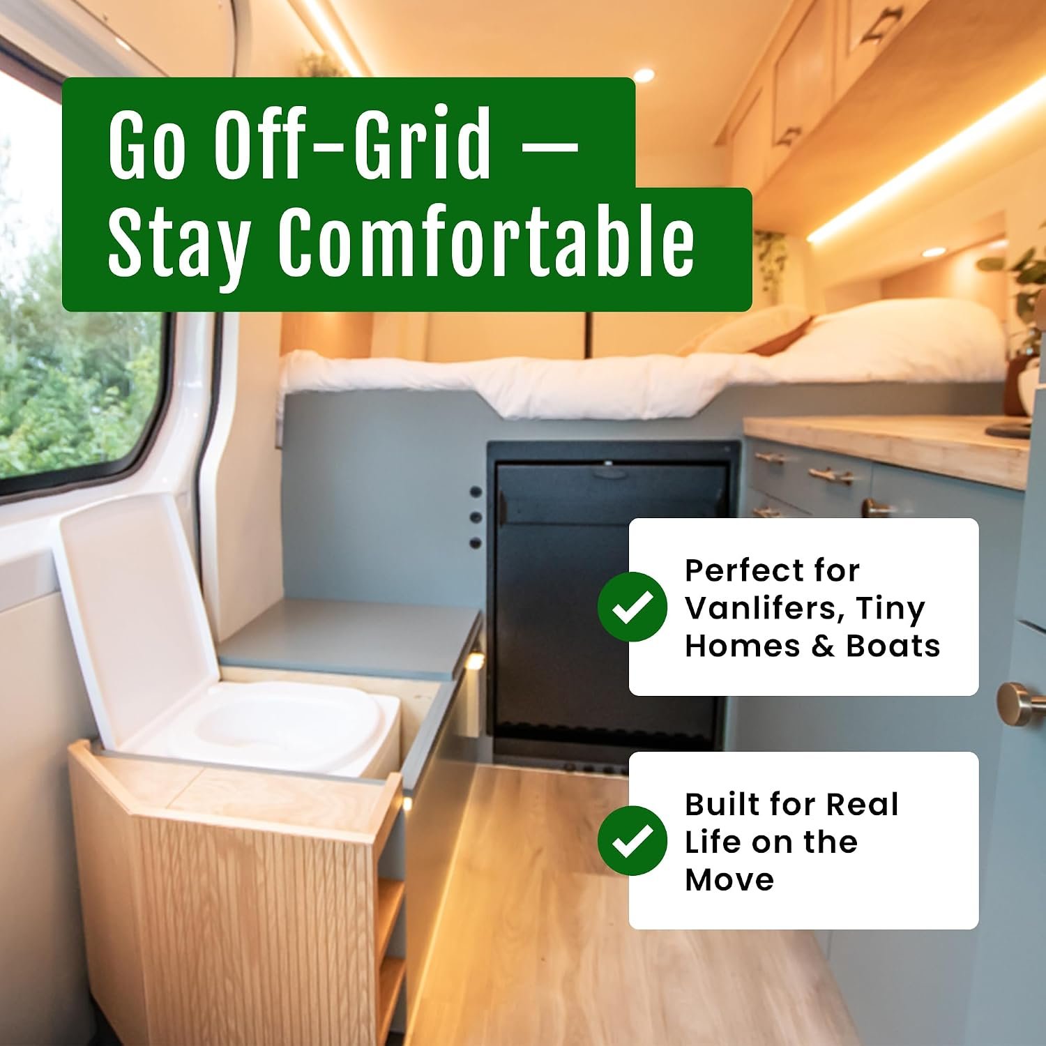 Cuddy Composting Toilet – Odorless, Waterless & Self-Contained for RVs, Vans, Boats, Tiny Homes & Off-Grid | 3.9 Gal, 12V Fan, Carbon Filter, No Chemicals, Easy Clean - Image 7