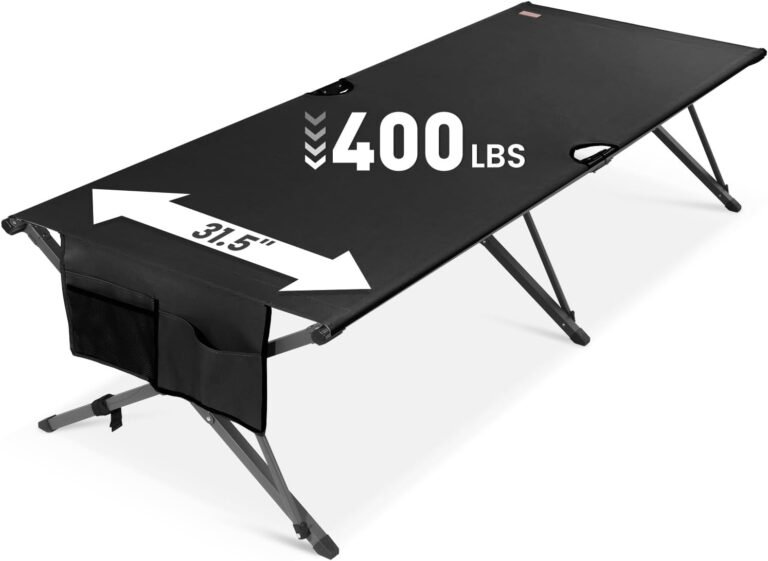Heavy Duty Camping Cot for Adults, 31.5'' Wide Folding Cot, Support 400LBS