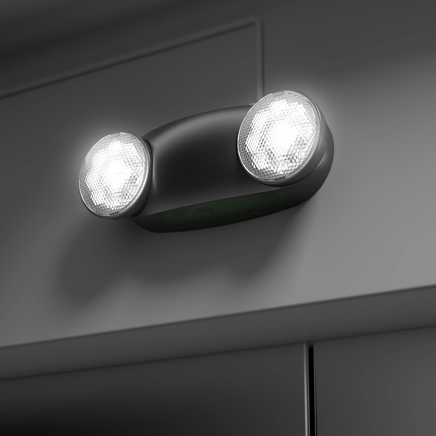1 Pack Led Black Emergency Light with Battery Backup Round 2 Heads -UL Certified Emergency Exit Sign-120 277V Indoor Emergency Exit Lights for Home Power Failure & Business. - Image 7