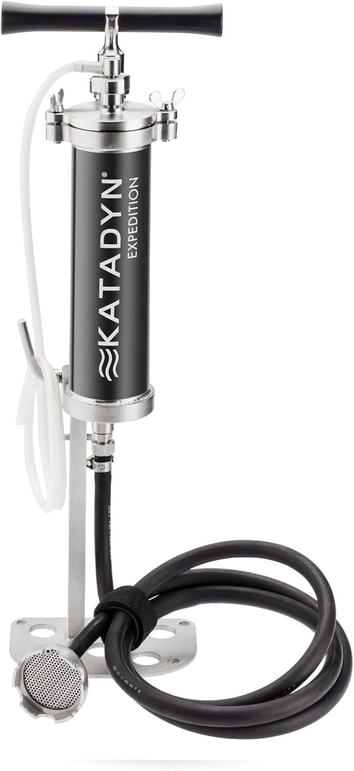 Katadyn KFT Expedition Stainless Steel Hand Pump Water Filter, Silver