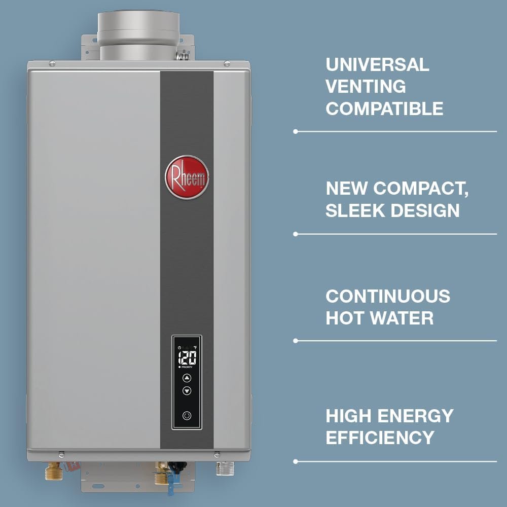 Rheem RTG Series 7.0 GPM Liquid Propane Tankless Water Heater Indoor | 160,000 BTUs High Efficiency On Demand, Continuous Hot Water | Non-Condensing - Image 4