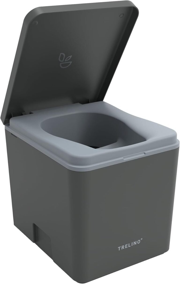 TRELINO Composting Toilet Evo M, Portable Toilet for Camping & Outdoor, Odorless, 1.3 gal & 2.1 gal Capacity, 13 x 15.4 x 14.2 inches
