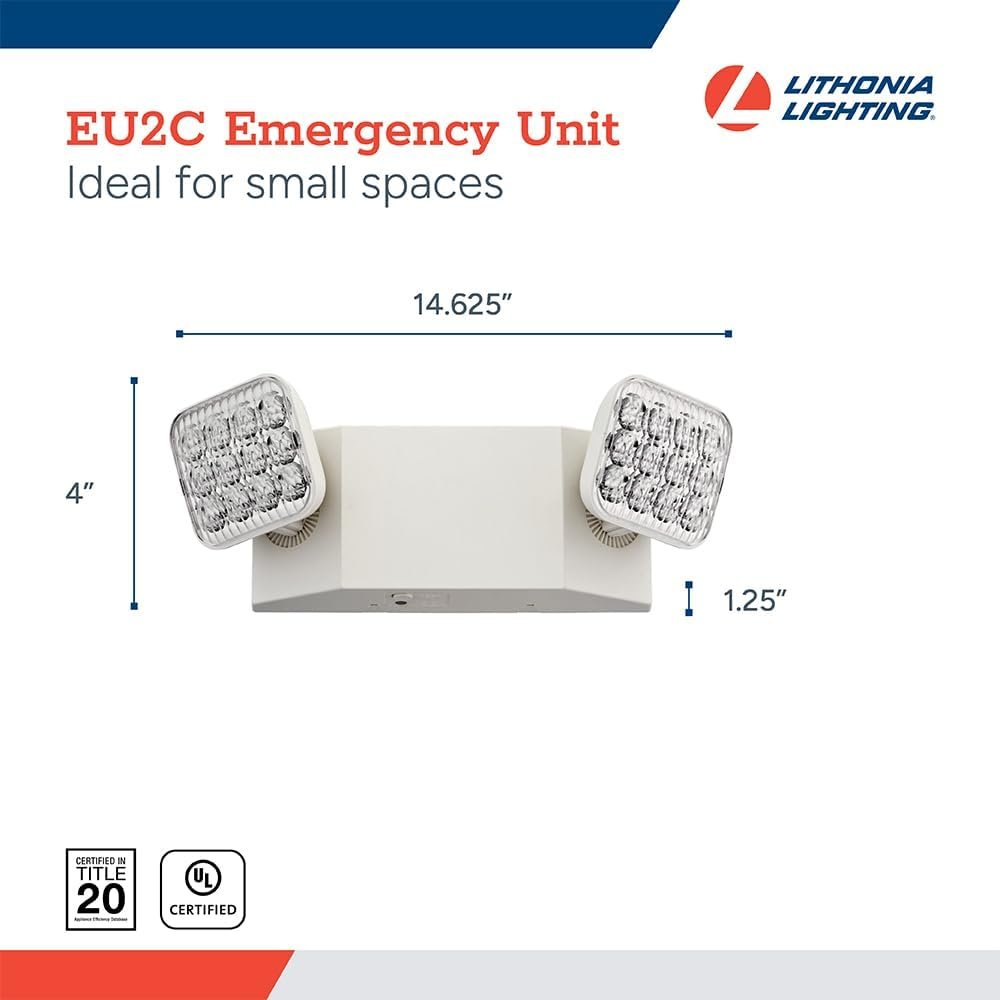 Lithonia Lighting Basics LED Emergency Light, Adjustable Heads 120/277V 1Pk - Image 4
