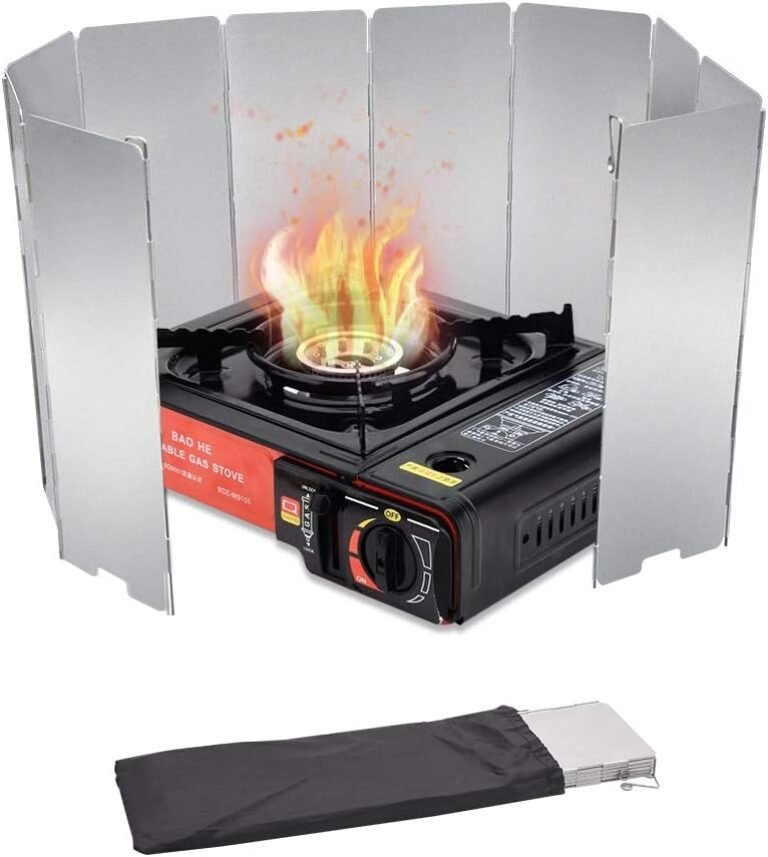 10 Plates Stove Windscreen, Aluminum Stove Windshield with Drawstring Bag