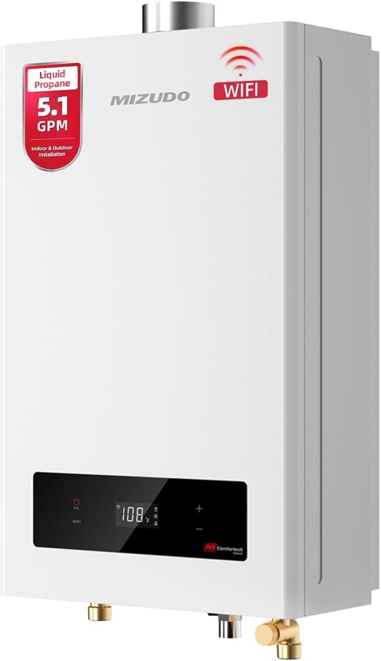 MIZUDO 120,000 BTU Propane Tankless Water Heater Max 5.1 GPM,WiFi&APP