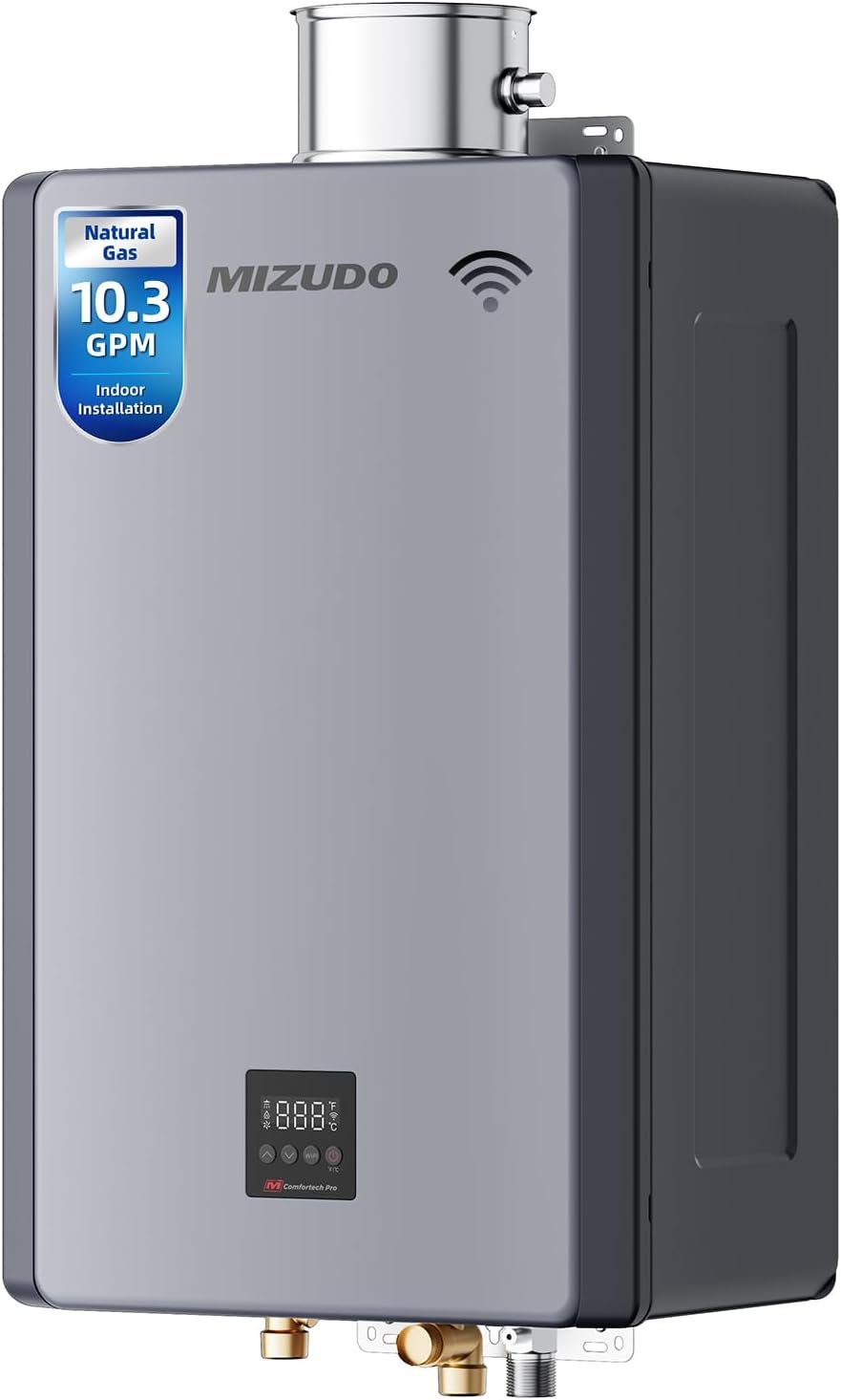 MIZUDO Natural Gas Tankless Water Heater, 199,000 BTU, Indoor