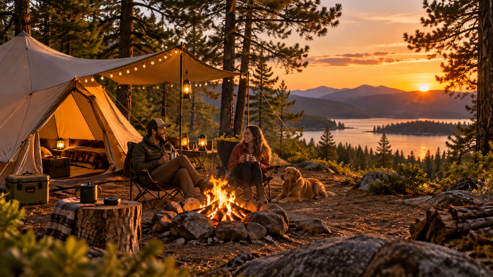 Outdoor camping setup