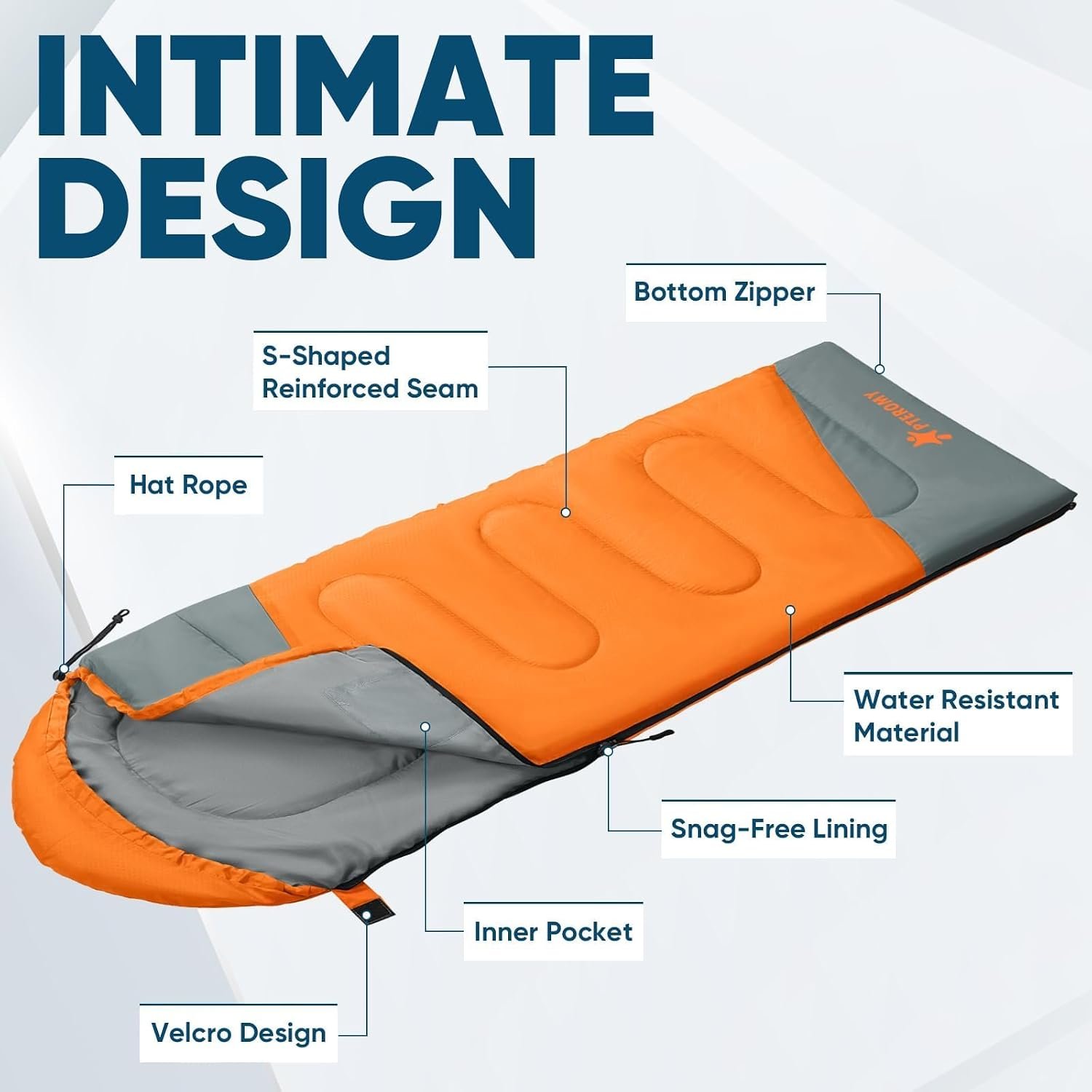 PTEROMY Sleeping Bags for Adults, Lightweight and Machine Washable, Water Resistant Backpacking Camping Sleeping Bag for Warm Cold Weather, Camping Essentials for Hiking Travel - Image 6