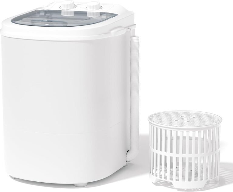 INTERGREAT Portable Washing Machine, 5.5 Lbs Mini Washer Machine Compact, 110V Single Tub Portable Laundry Washer Machine for Apartments, Dorms, Traveling, RV, Grey