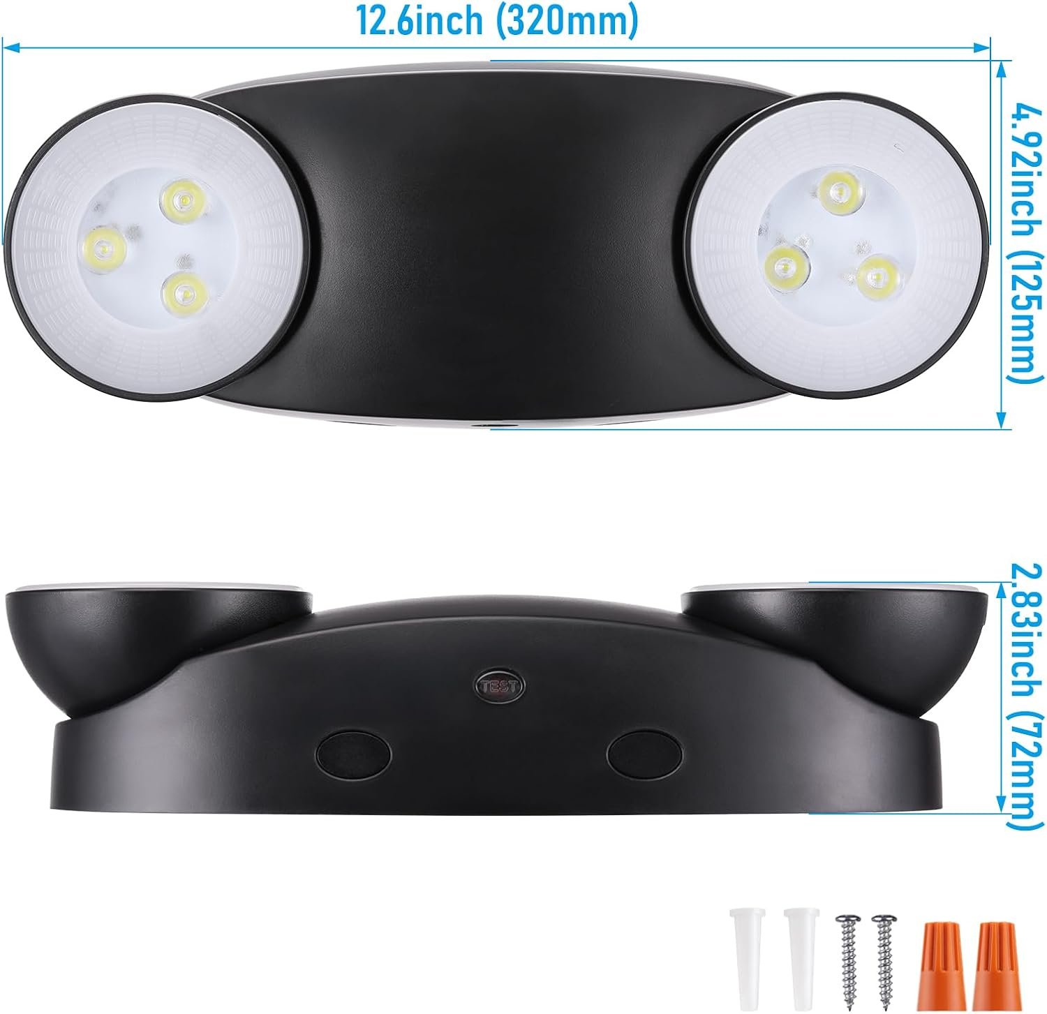 TORCHSTAR 2-Pack High Output LED Emergency Light with Battery Backup Black - Image 7
