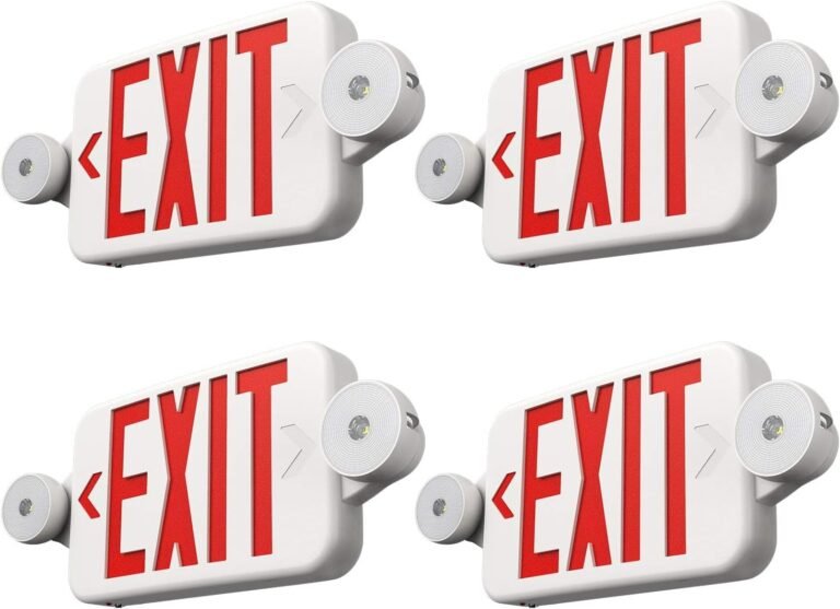 Freelicht 4 Pack Red Commercial Exit Signs with Emergency Light