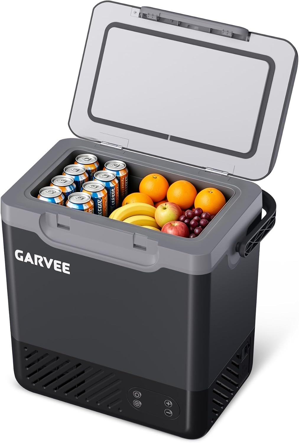 12 Volt Refrigerator, 13QT 12V Car Fridge, Portable Freezer Compressor Electric Cooler, 12/24V DC 110-240V AC, Portable Refrigerator for RV/Truck/Camping, -4°F to 68°F Internal Battery (Not Included)