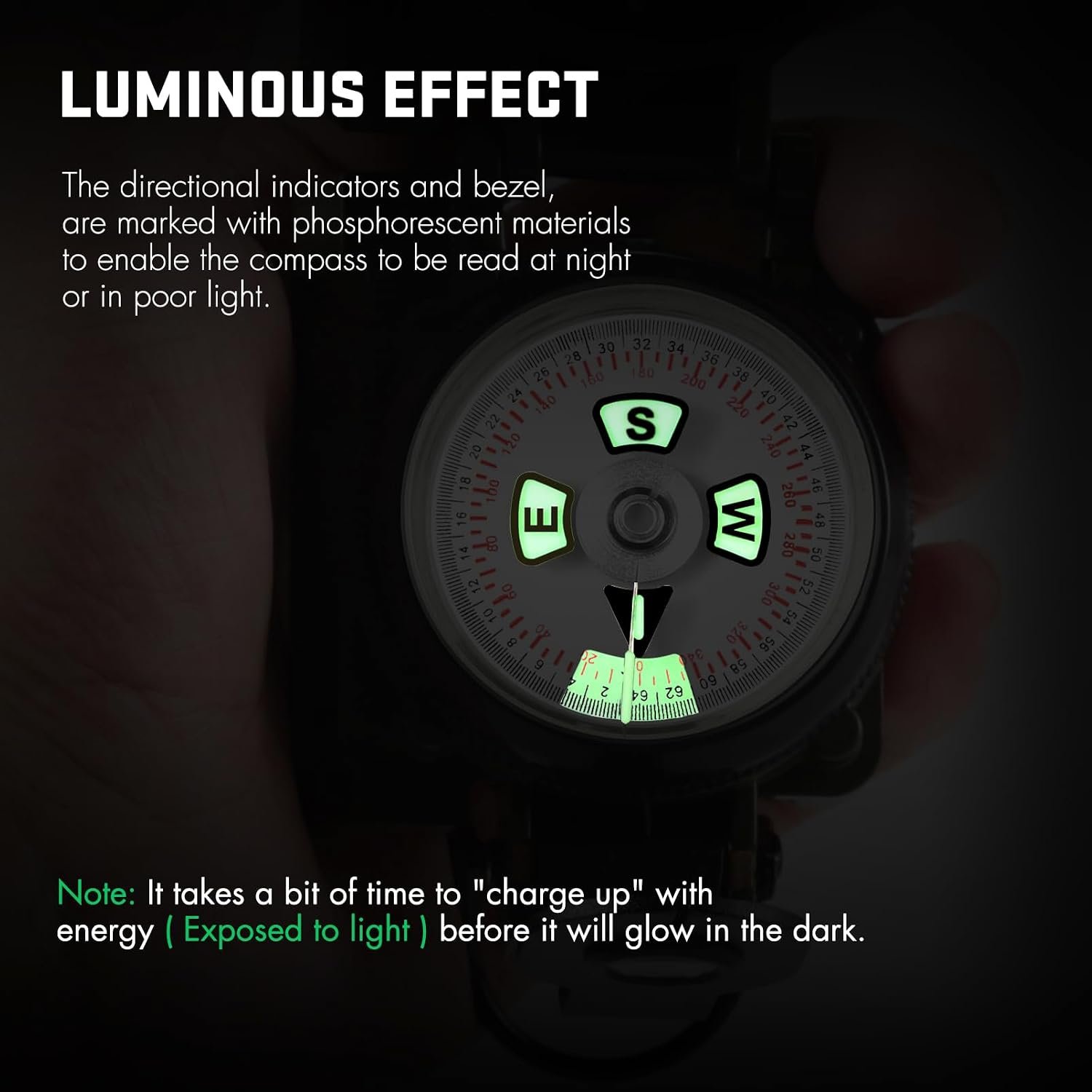 Eyeskey Multifunctional Military Sighting Navigation Compass with Inclinometer | Impact Resistant & Waterproof Compass for Hiking, Camping - Image 2