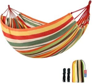 Cotton Canvas Hammock with Tree Str...