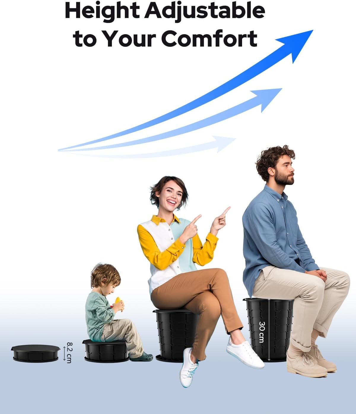 Height Adjustable Portable Folding Toilet for Camping, Adults & Kids, 400 lbs Capacity | Compact Travel Toilet with Lid, Waste Bags & Gel Packs | Outdoor, RV, Hiking, Emergency Potty - Image 2