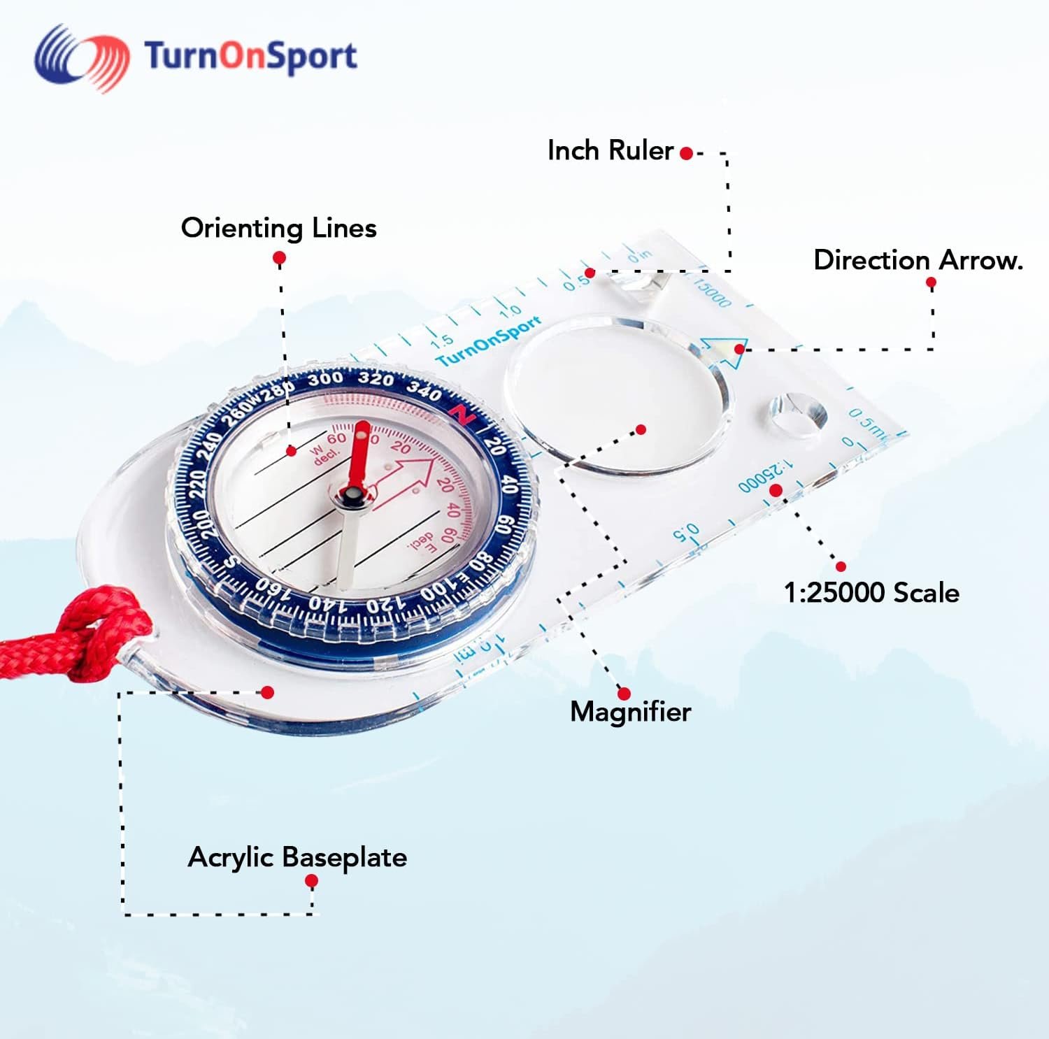 Orienteering Compass - Hiking Backpacking Compass | Advanced Scout Compass Camping and Navigation | Boy Scout Compass Kids - Children Compasses for Map Reading - Baseplate Compass Survival - Image 3