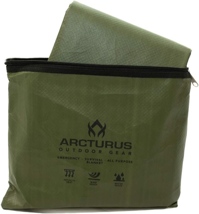 Arcturus Insulated Tarp, Reusable Heavy Duty Thermal Survival Blanket – 60x82in, Reflects 90% Body Heat, Waterproof, Windproof, 3-Layer Design, Reinforced Grommets, Olive Green - Image 4