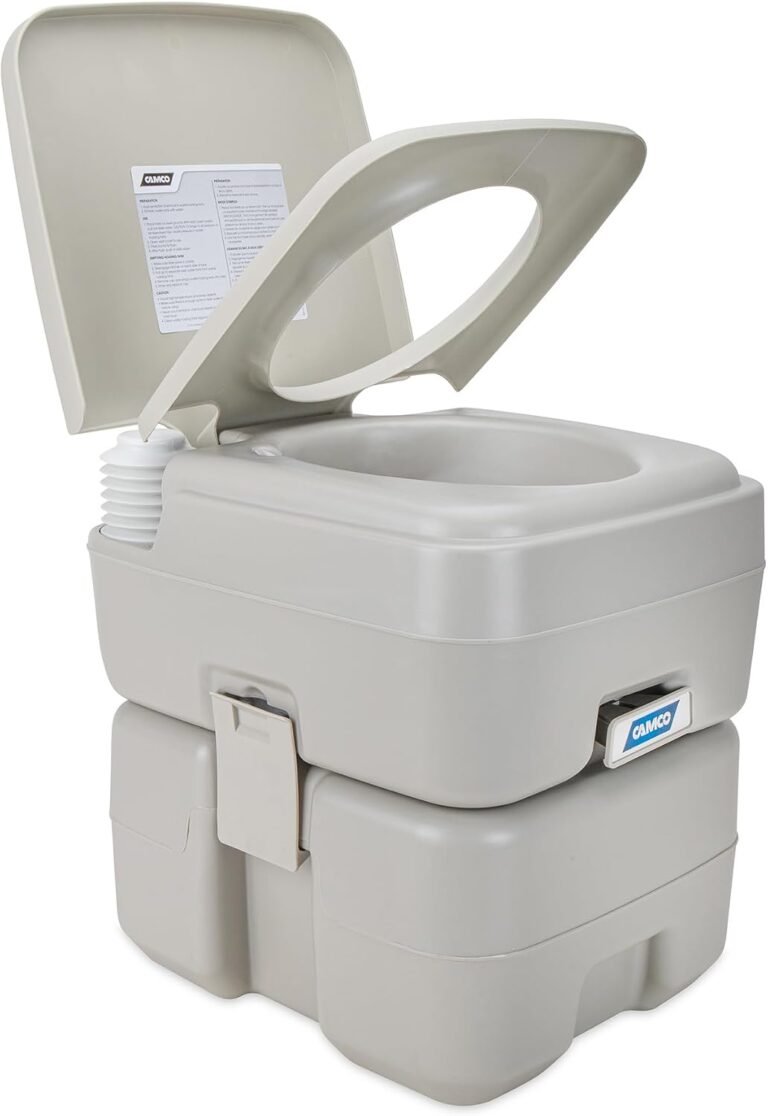 Camco Portable RV Toilet with Detachable Tank, Gray, 5.3 Gallon, 41541
