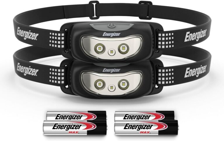 Energizer Universal LED Headlamp (2-Pack), Bright Head Lamp for Outdoors, Camping and Emergency Light, IPX4 Water Resistant (Batteries Included)