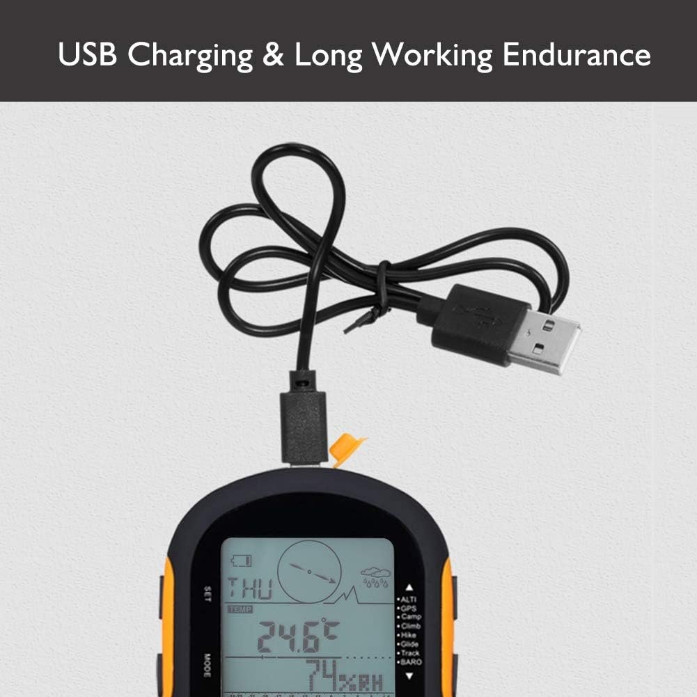 Multifunction Digital Altimeter, Waterproof Handheld GPS Navigator Tracker with Mini Torch, Electronic Barometer Thermometer Compass for Camp Climb Hike - Image 6