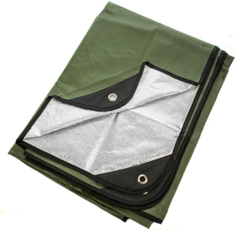 Arcturus Insulated Tarp, Reusable Heavy Duty Thermal Survival Blanket – 60x82in, Reflects 90% Body Heat, Waterproof, Windproof, 3-Layer Design, Reinforced Grommets, Olive Green