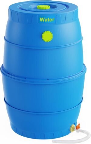 50 Gallon Blue Water Storage Barrel...