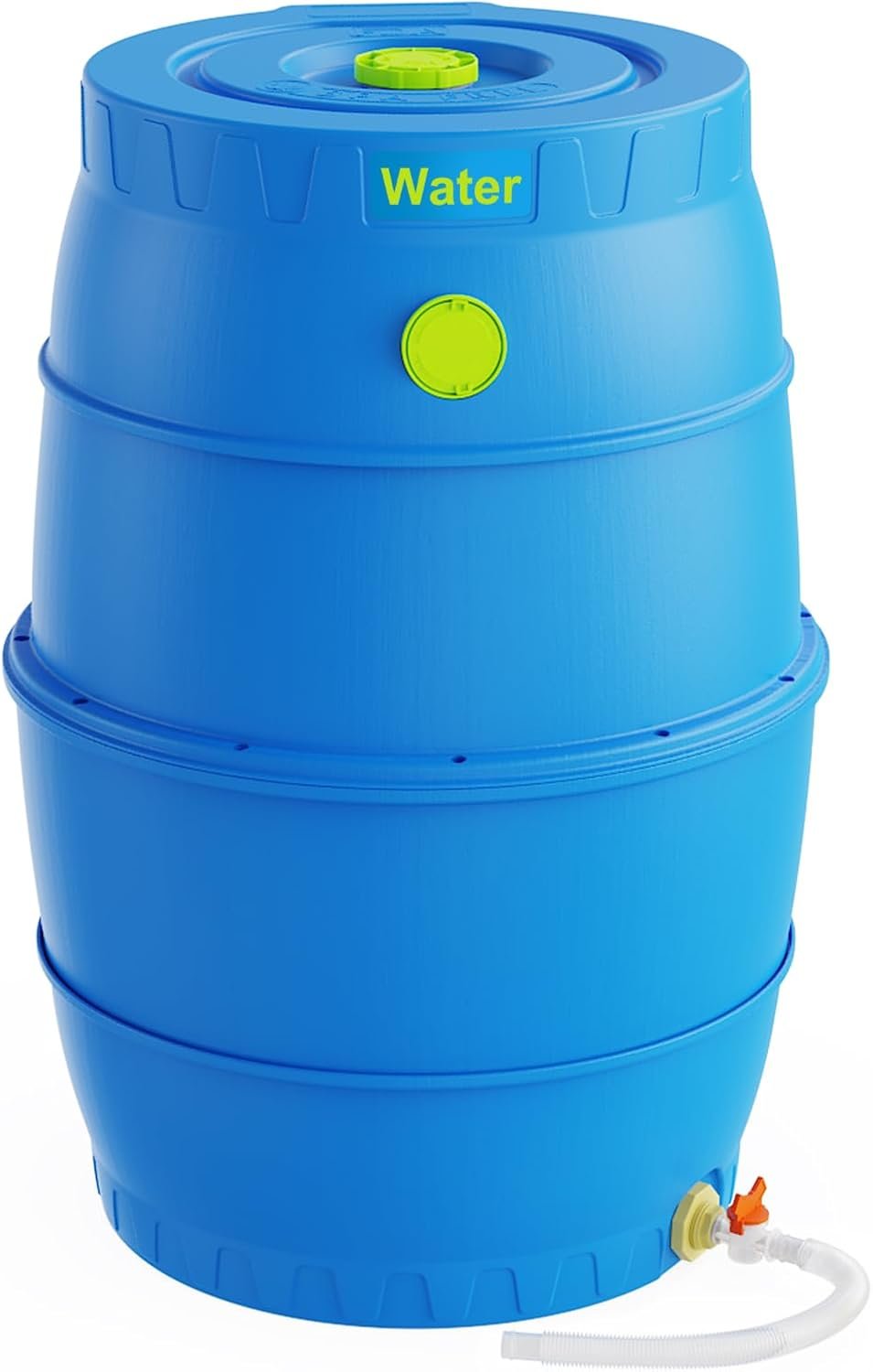 50 Gallon Blue Water Storage Barrel, BPA-Free Rainwater Collection Drum with Spigot, Stackable UV-Resistant Durable PP (Polypropylene) Barrel for Emergency Drinking Water & Gardening