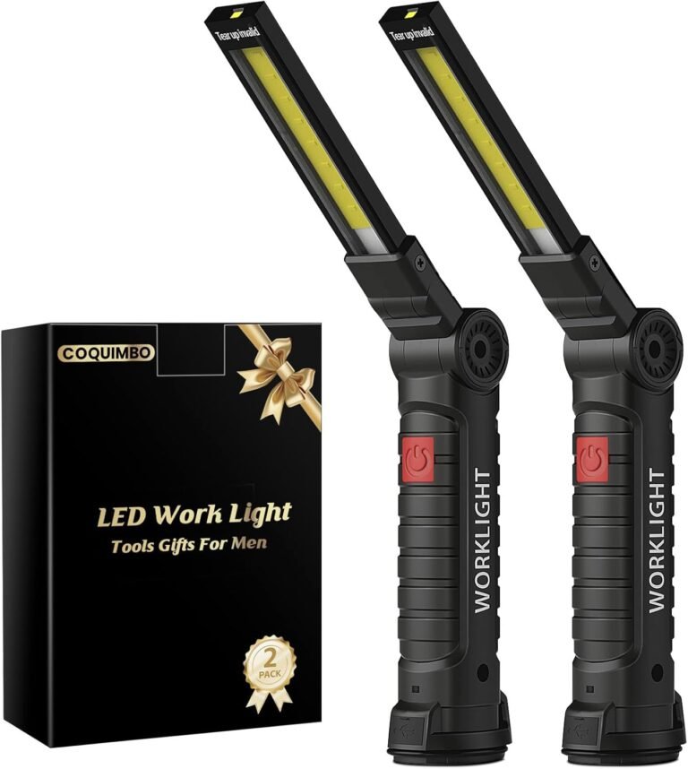 Coquimbo 2 Pack Rechargeable Work Light, Christmas Dad Gifts for Men Him