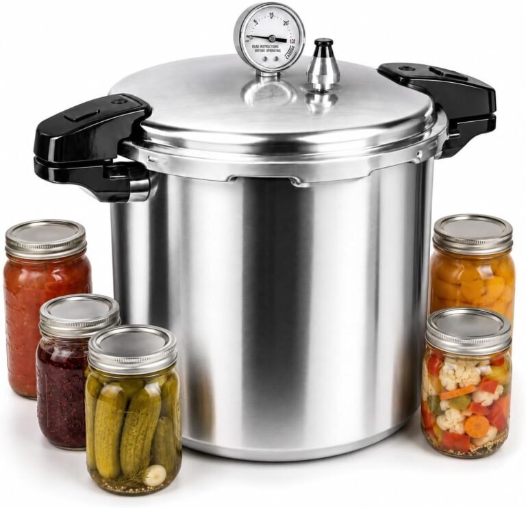 24 qt Pressure Canner,Canning Pressure Cooker with Gauge,14.5PSI,Large Capacity Aluminum Pressure Canners for Compatibility Gas and Induction Cooktops