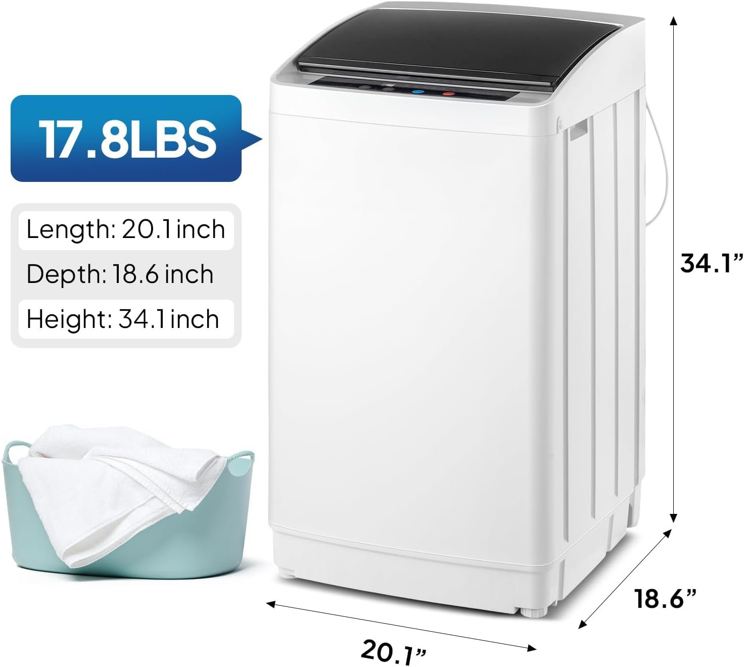 ROVSUN 17.8LBS Fully Automatic Portable Washing Machine with Drain Pump - Image 7