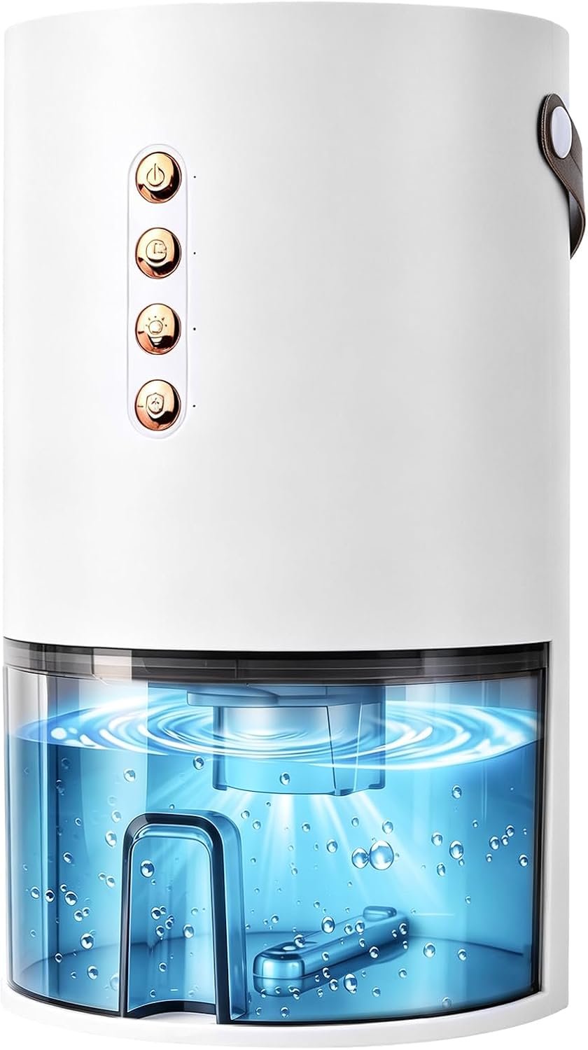 Small Dehumidifier,Ultra Quiet & Auto Shut Off Dehumidifier for Bedroom,1300ml Portable Mini Dehumidifiers for Damp, Mould,Moisture in Home,Wardrobe,Bathroom, Bedroom