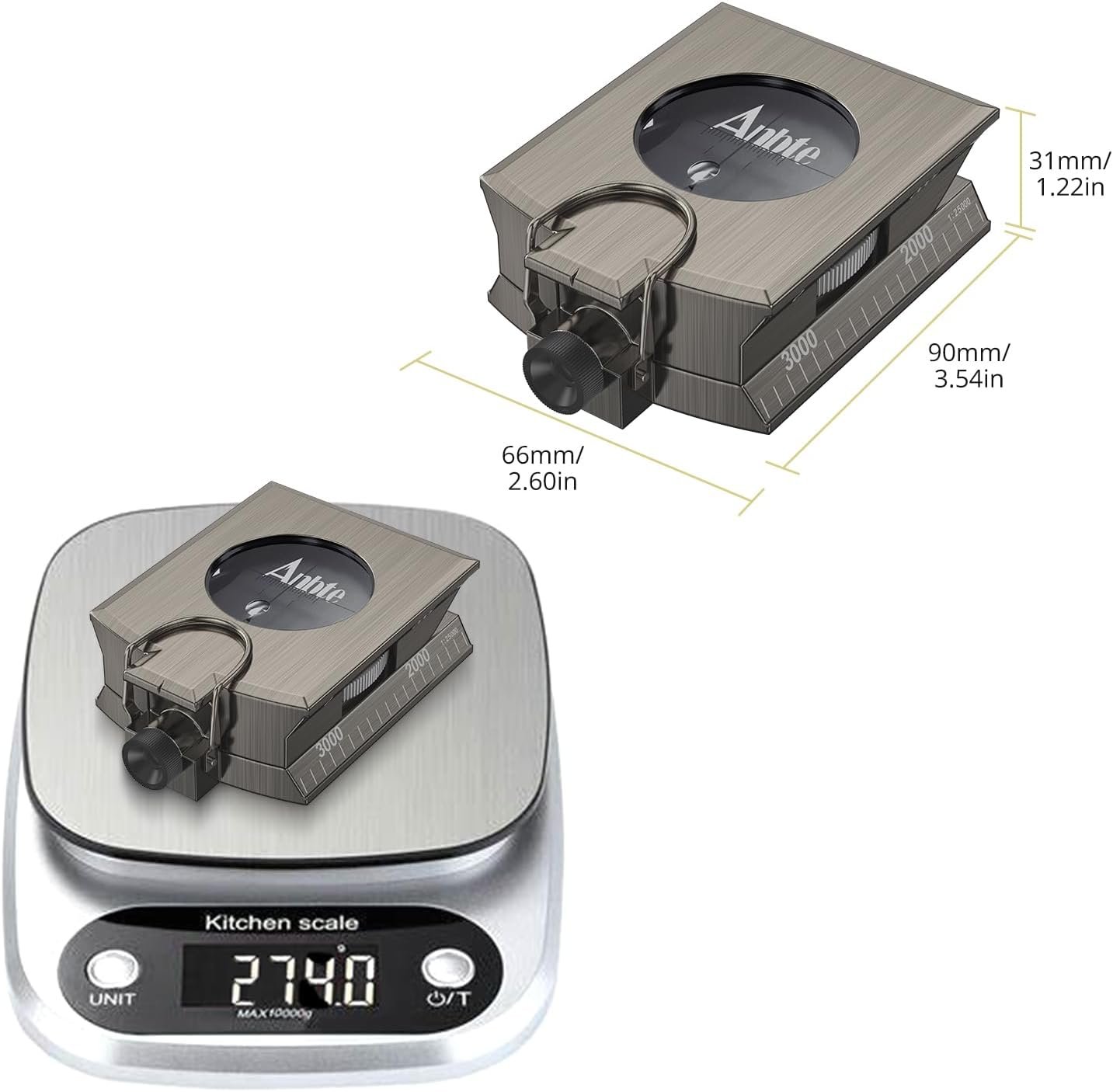 Anbte Hiking Compass, IP65 Waterproof Metal Compass for Camping Navigation - Image 8
