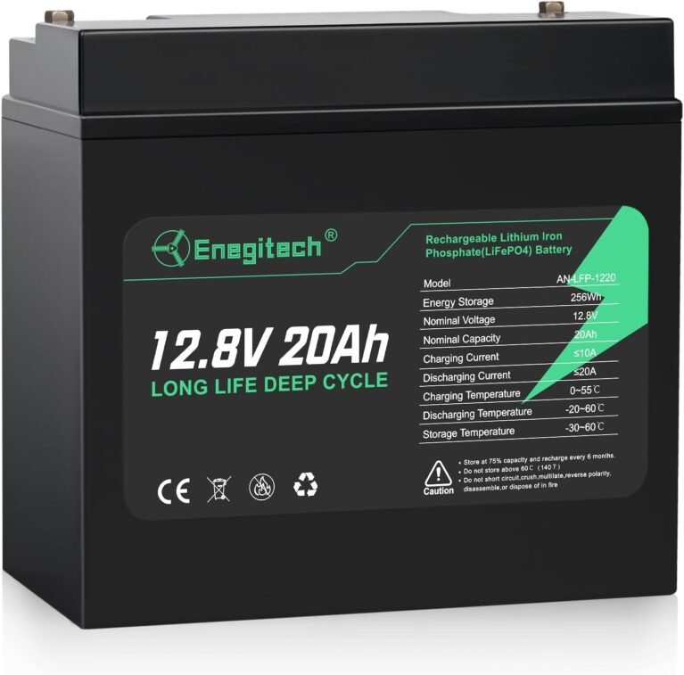 12V 20Ah LiFePO4 Lithium Battery, Deep Cycles Perfect for Solar Power