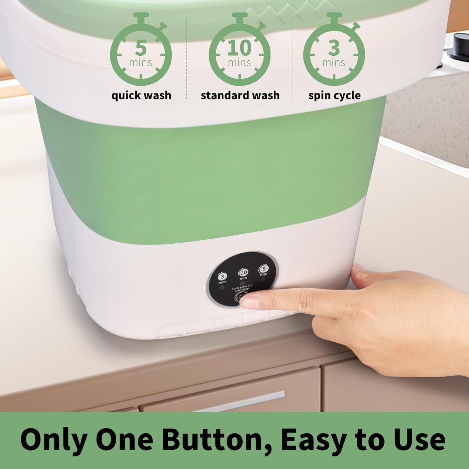 Portable Washing Machine, 20L Upgraded Washer with Spin Basket Laundry Machine and 3 Smaet Cleaning Modes, Ideal Design for Hotel, Home, Apartment and Campain - Image 5