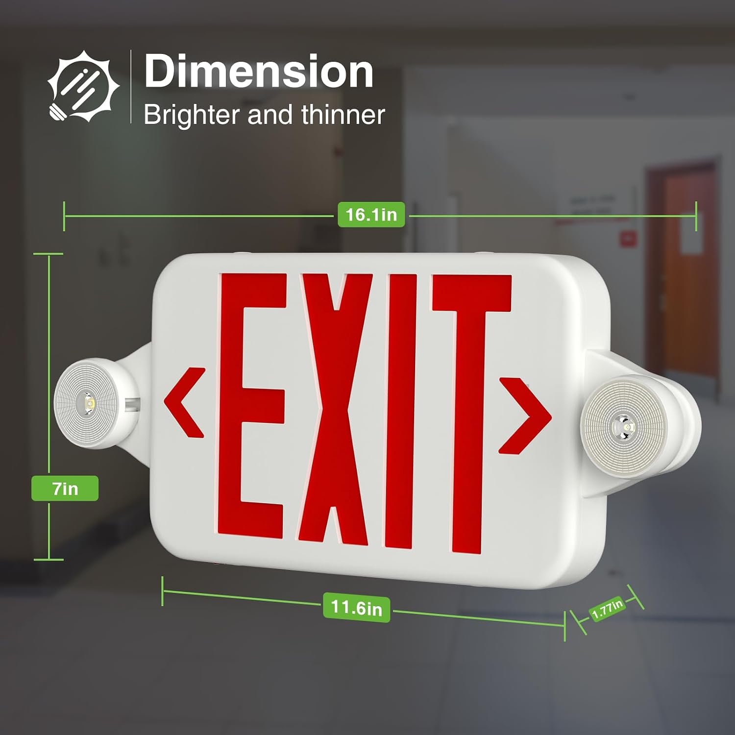 FREELICHT 6 Pack Red LED Exit Signs with Emergency Lights - Image 6