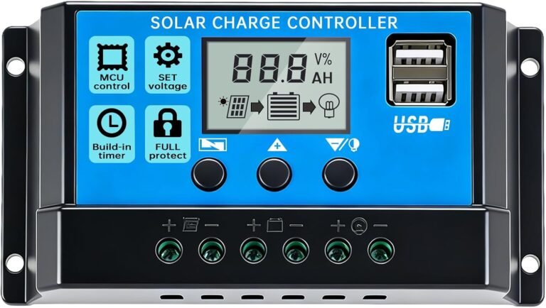 30A 12V/24V PWM Solar Charge Controller LCD Display Dual USB Timer Function