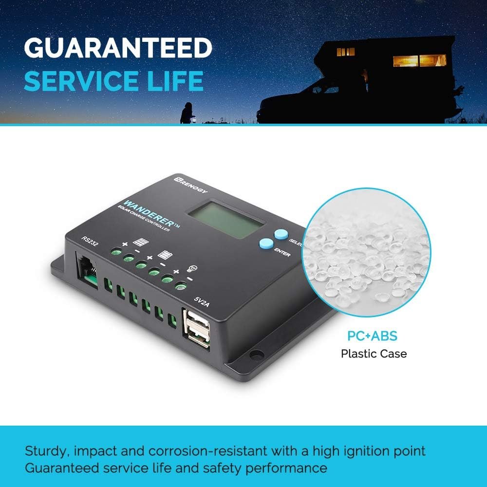 Renogy Wanderer 10A PWM Solar Charge Controller 12/24V for Solar Panels - Image 3
