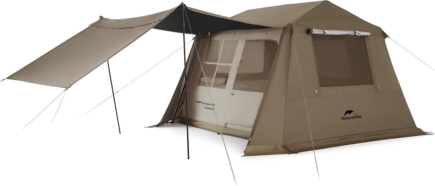 Naturehike Village Instant Tent, 4 Person 8 Person Camping Tent with Full Rainfly, Waterproof Large Cabin Tents for Car Camping