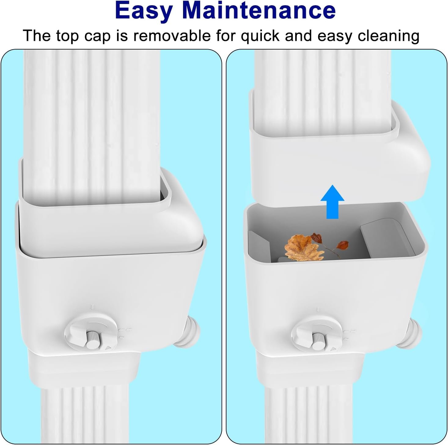 Prestantious Gutter Downspout Diverter with Built-in Filter Screen,White - Image 6