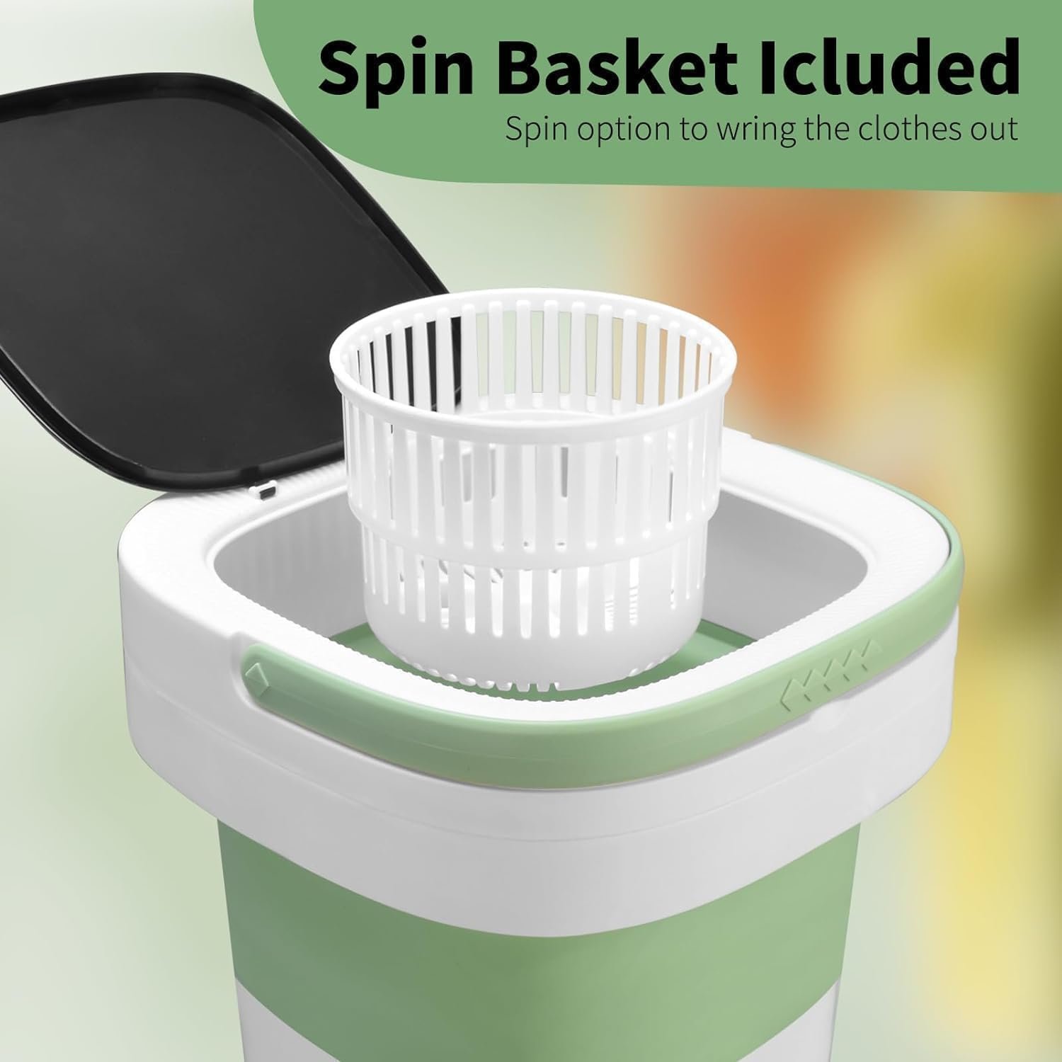 Portable Washing Machine, 20L Upgraded Washer with Spin Basket Laundry Machine and 3 Smaet Cleaning Modes, Ideal Design for Hotel, Home, Apartment and Campain - Image 4